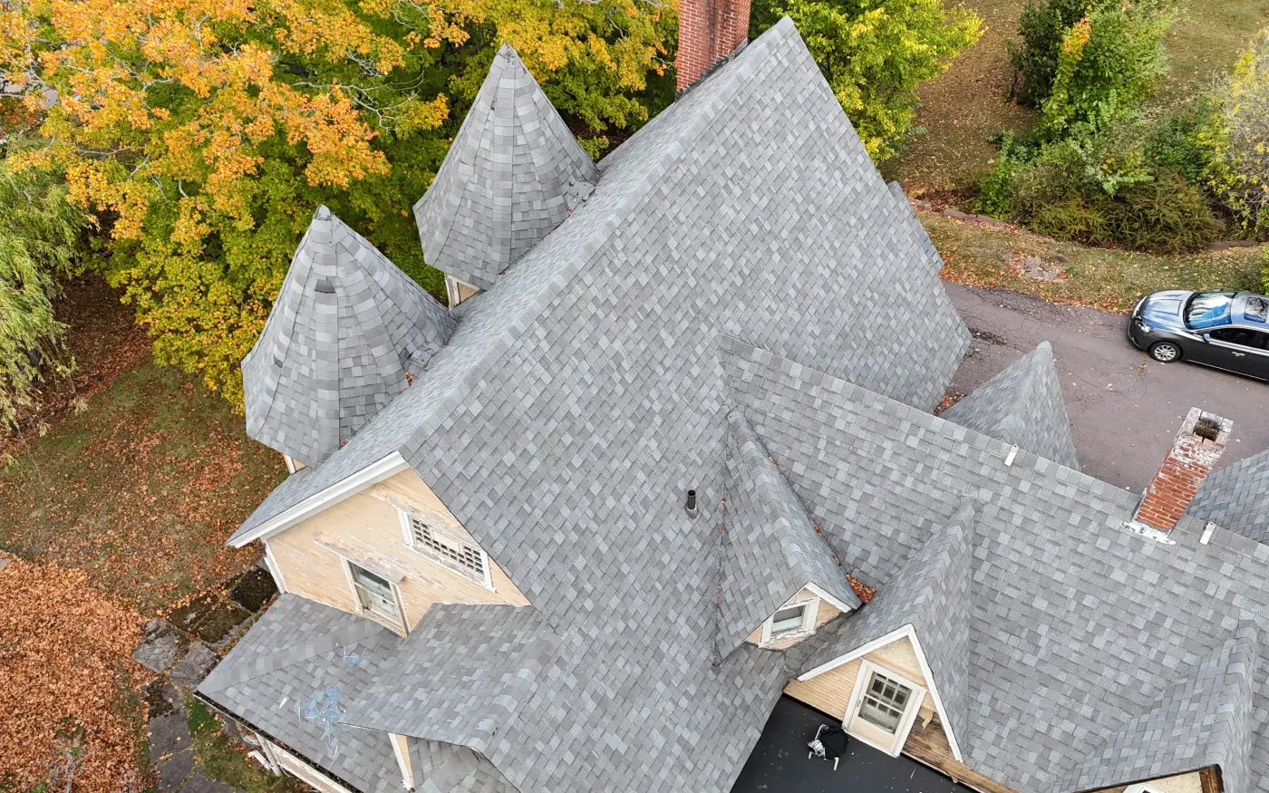 7 Main St Sackville roof before replacement, seen from directly above